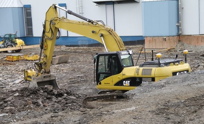 Bagger mit GPS-Maschinensteuerung